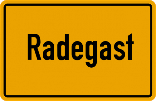 Ortsschild Radegast, Kreis Lüneburg