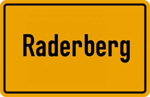 Ortsschild Raderberg