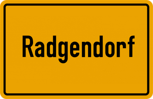 Ortsschild Radgendorf
