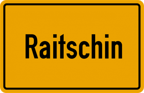 Ortsschild Raitschin