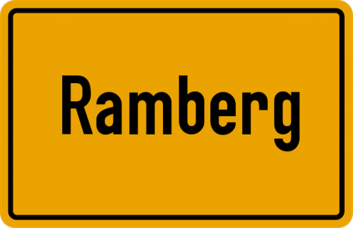 Ortsschild Ramberg, Pfalz