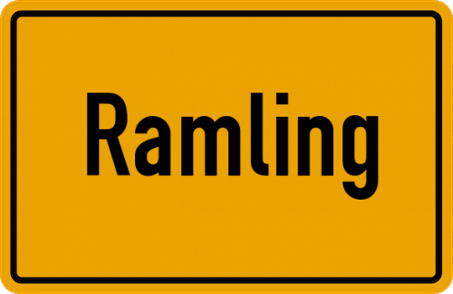 Ortsschild Ramling, Kreis Passau
