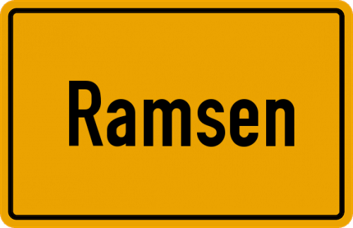 Ortsschild Ramsen, Pfalz