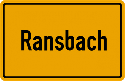 Ortsschild Ransbach, Kreis Ziegenhain, Hessen