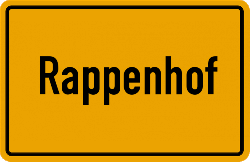 Ortsschild Rappenhof, Niederbayern