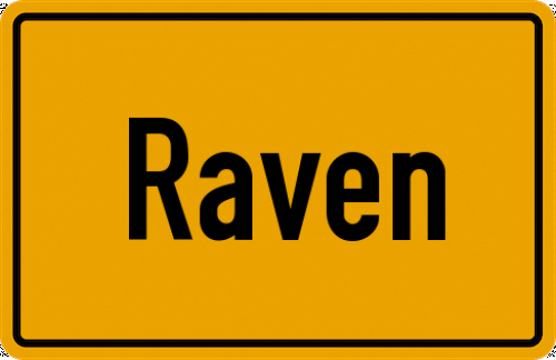 Ortsschild Raven, Lüneburger Heide