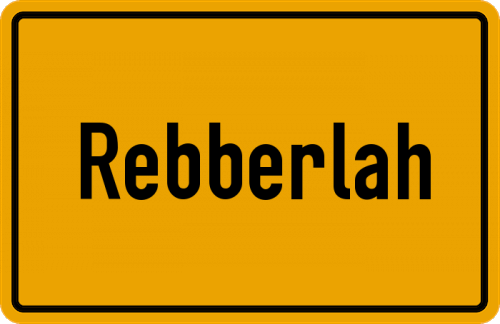 Ortsschild Rebberlah, Kreis Celle