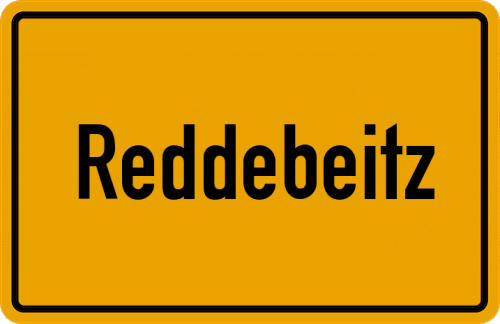 Ortsschild Reddebeitz, Kreis Lüchow-Dannenberg