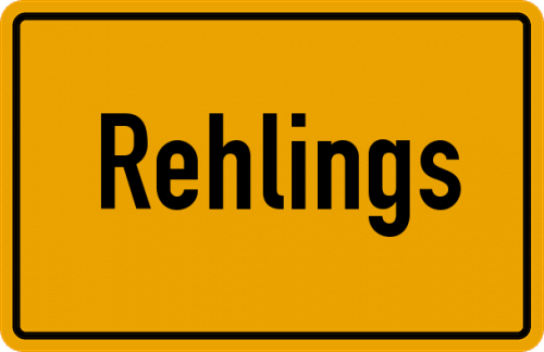 Ortsschild Rehlings