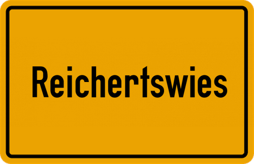 Ortsschild Reichertswies, Kreis Donauwörth