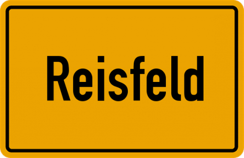 Ortsschild Reisfeld