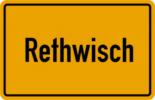 Ortsschild Rethwisch, Holstein
