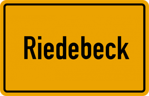 Ortsschild Riedebeck, Niederlausitz