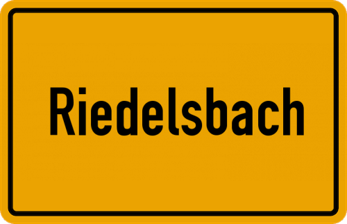 Ortsschild Riedelsbach, Niederbayern