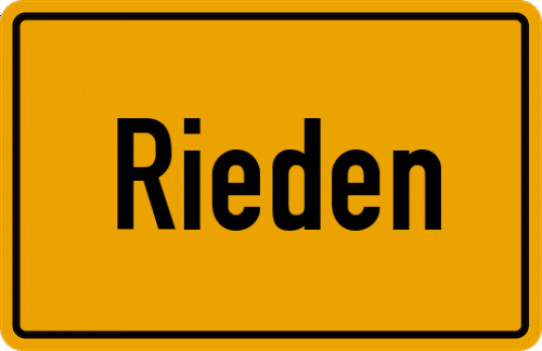 Ortsschild Rieden, Kreis Wasserburg am Inn