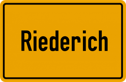 Ortsschild Riederich