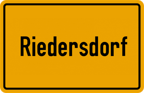 Ortsschild Riedersdorf, Mittelfranken