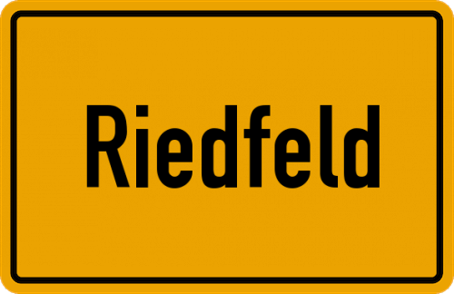 Ortsschild Riedfeld, Niederbayern