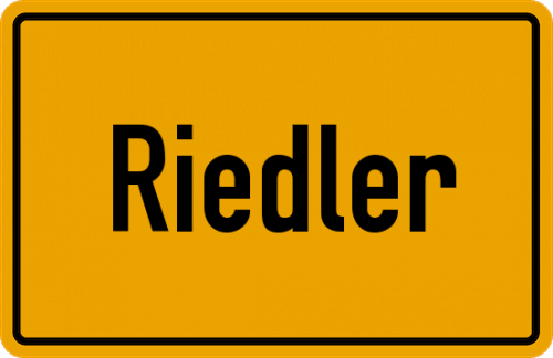 Ortsschild Riedler