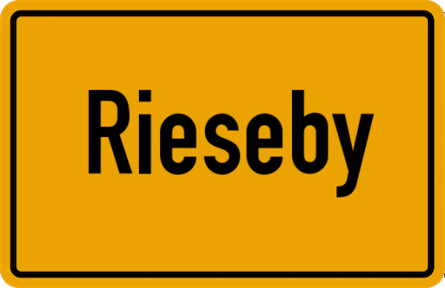Ortsschild Rieseby