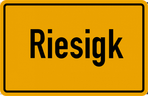 Ortsschild Riesigk