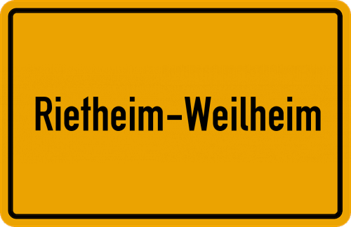 Ortsschild Rietheim-Weilheim