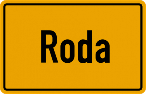Ortsschild Roda, Hessen