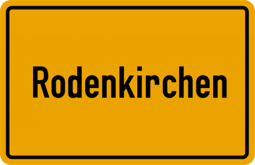 Ortsschild Rodenkirchen, Kreis Wesermarsch