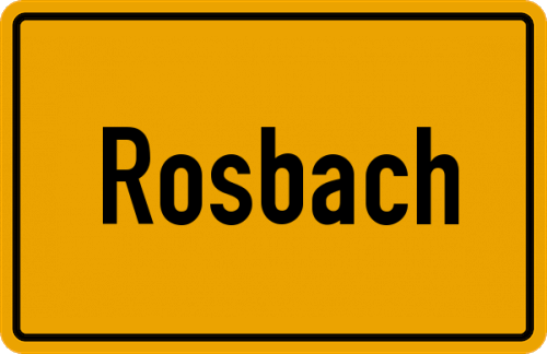 Ortsschild Rosbach, Sieg