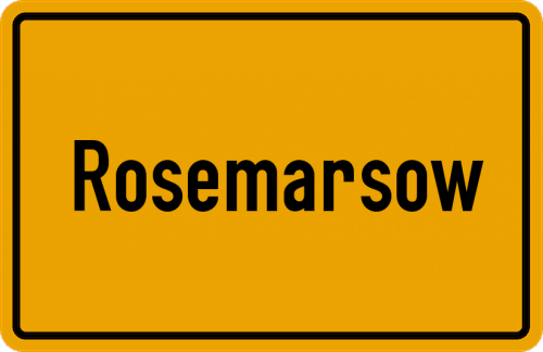 Ortsschild Rosemarsow