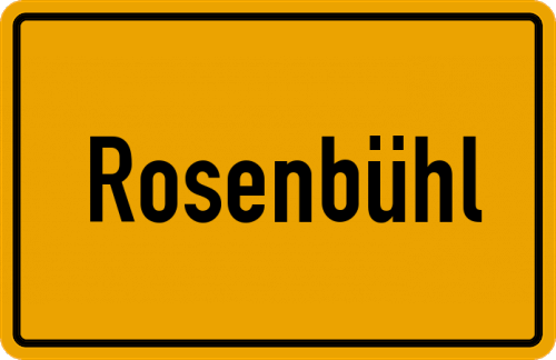 Ortsschild Rosenbühl, Oberpfalz