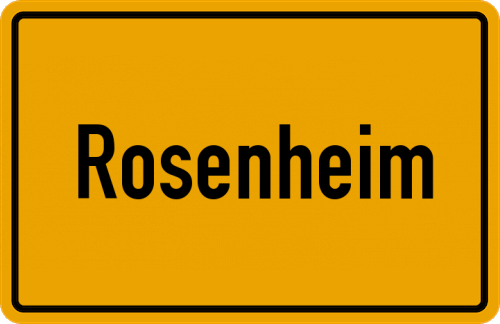 Ortsschild Rosenheim, Oberbayern