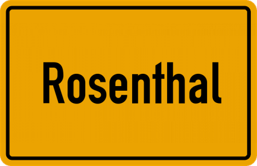 Ortsschild Rosenthal, Hessen