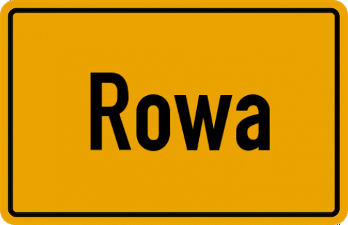 Ortsschild Rowa