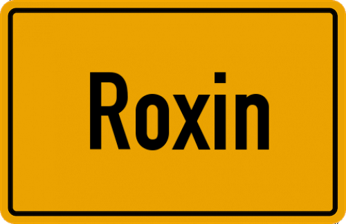 Ortsschild Roxin