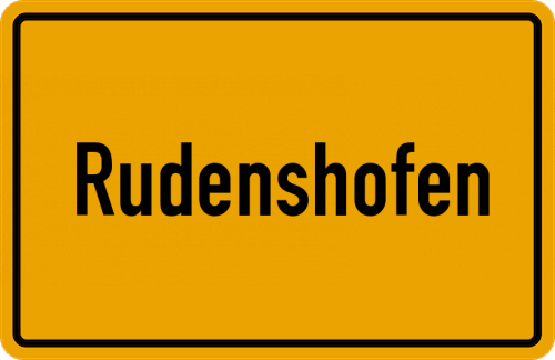 Ortsschild Rudenshofen, Oberpfalz