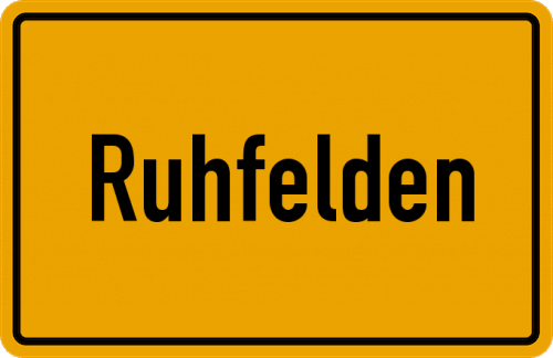Ortsschild Ruhfelden, Kreis Krumbach, Schwaben