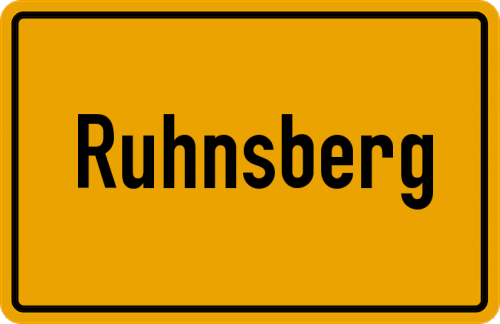 Ortsschild Ruhnsberg