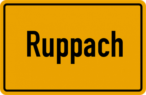 Ortsschild Ruppach, Unterfranken