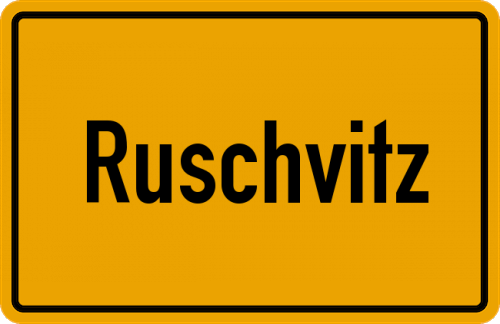 Ortsschild Ruschvitz