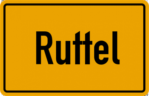 Ortsschild Ruttel, Kreis Friesland