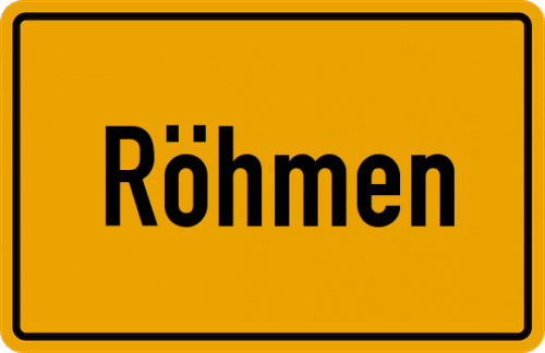 Ortsschild Röhmen