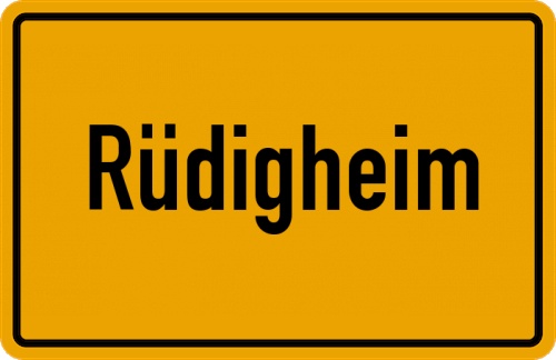 Ortsschild Rüdigheim, Kreis Hanau