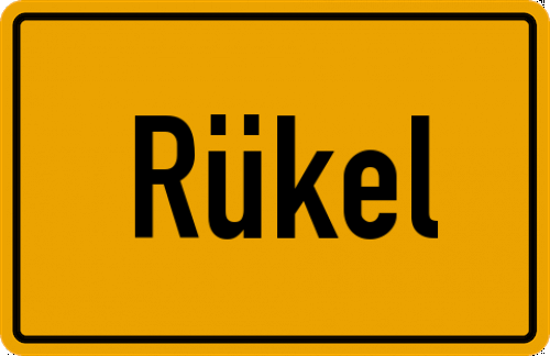 Ortsschild Rükel, Kreis Lingen, Ems