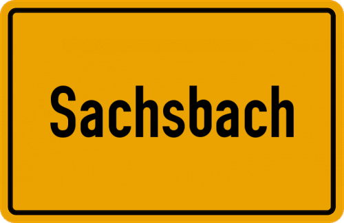 Ortsschild Sachsbach, Kreis Feuchtwangen
