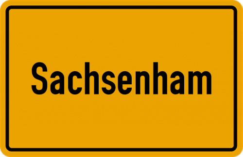 Ortsschild Sachsenham