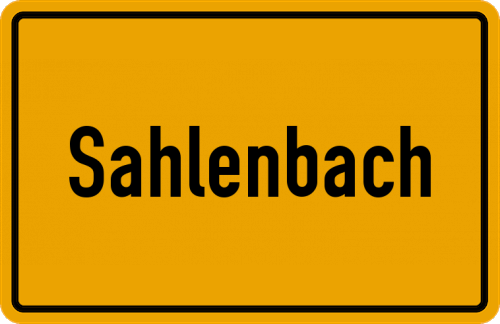 Ortsschild Sahlenbach