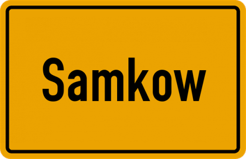 Ortsschild Samkow