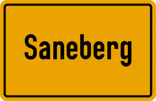 Ortsschild Saneberg