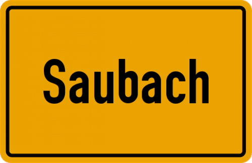 Ortsschild Saubach
